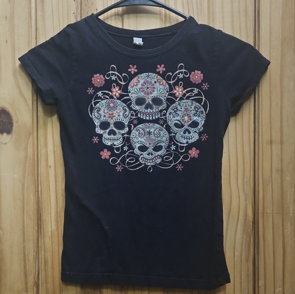 Girls sugar skull shirt